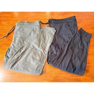 LOT Member's Mark Woven Jogger Pants XXL Black Green Athlesure Utility Travel